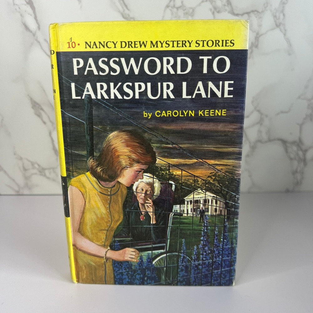 Nancy Drew #10 Password to Larkspur Lane Carolyn Keene Vintage 1966 Yellow Spine